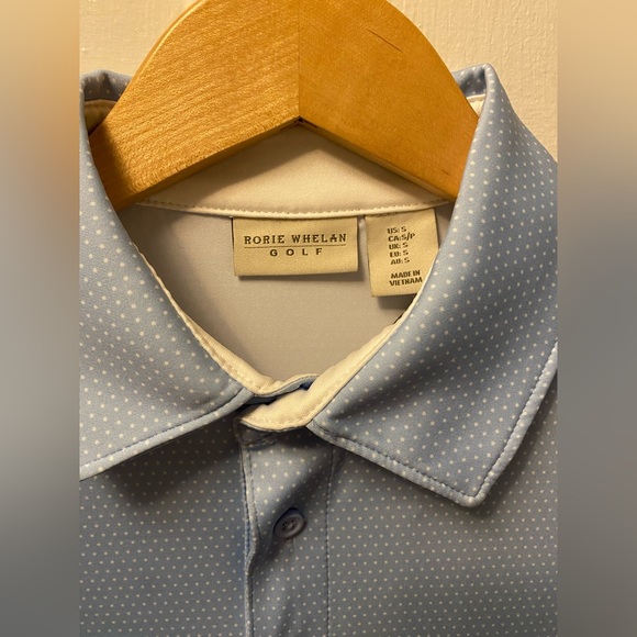 Rorie Whelan Golf UPF 50 blue & white polo - Picture 3 of 6